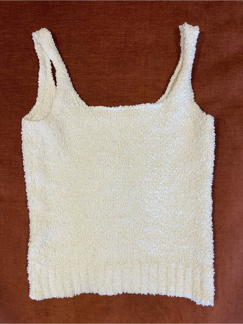 SKIMS Cream Textured Square-Neck Tank